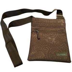 Dakine "Jive" Black Crossbody Bag 2 Zippered Pockets, Turquoise Interior, EUC